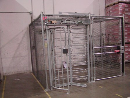 Prison-Grade Turnstile with Galvanized Cage